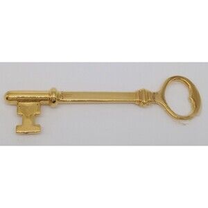 Gerity Skeleton Key Gold Plated Metal 6.84" Long Vintage Collectible In Box